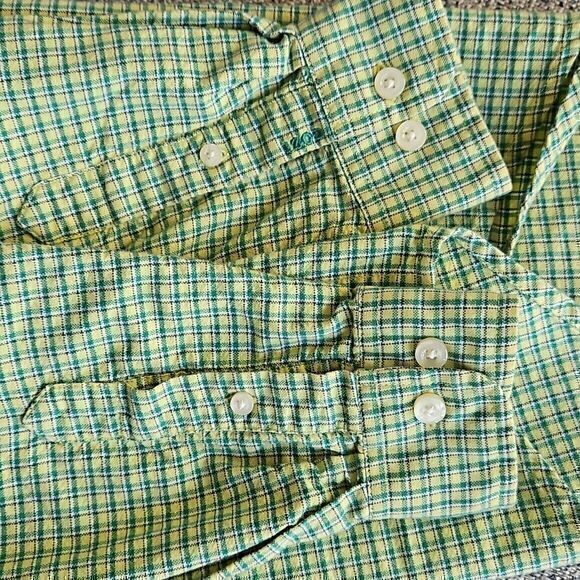 Izod Men's Light Green Plaid 100% Cotton Long Sleeve Button Down Size S - Picture 6 of 10
